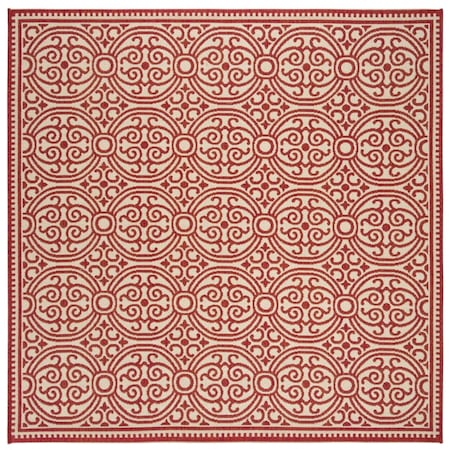 Safavieh 6 ft. 7 in. x 6 ft. 7 in. Linden 100 Boho Square Area Rug Red & Creme LND134Q-6SQ